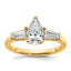 Pear & Baguette Lab-Grown Diamond Engagement Ring in 14K Yellow Gold (1 1/2 ct. tw.), Size 7 - Sophia Jewelers