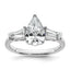 Pear & Baguette Lab-Grown Diamond Engagement Ring in 14K White Gold (2 ct. tw.), Size 7 - Sophia Jewelers