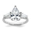 Pear & Baguette Lab-Grown Diamond Engagement Ring in 14K White Gold (3 1/3 ct. tw.), Size 7 - Sophia Jewelers