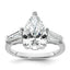 Pear & Baguette Lab-Grown Diamond Engagement Ring in 14K White Gold (6 3/4 ct. tw.), Size 7 - Sophia Jewelers