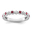 14K White Gold Polished Diamond and Ruby Fashion Ring