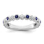 14K White Gold Polished Diamond and Sapphire Fashion Ring
