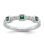 14K White Gold Polished Diamond and Emerald Fashion Ring