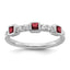 14K White Gold Polished Diamond and Ruby Fashion Ring