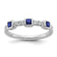 14K White Gold Polished Diamond and Sapphire Fashion Ring