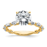 True Origin 14k 5/8 carat Lab Grown Diamond VS+ F+ Round Semi Mount Engagement Ring