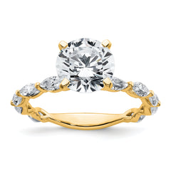 True Origin 14k 5/8 carat Lab Grown Diamond VS+ F+ Round Semi Mount Engagement Ring