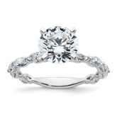 True Origin 14k White Gold 5/8 carat Lab Grown Diamond VS+ F+ Round Semi Mount Engagement Ring