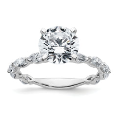 True Origin 14k White Gold 5/8 carat Lab Grown Diamond VS+ F+ Round Semi Mount Engagement Ring