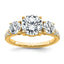 Oval Lab-Grown Diamond Three-Stone Engagement Ring in 14K Yellow Gold (3 1/5 ct. tw.), Size 7 - Sophia Jewelers