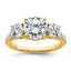 True Origin 14k 1 1/5 carat Lab Grown Diamond VS+ F+ 1 carat Center Round Semi Mount Three Stone Engagement Ring