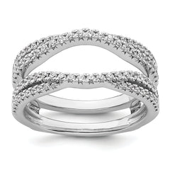 14k White Gold 5/8 carat Lab Grown Diamond VS+ F+ Complete Ring Guard