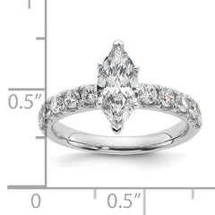 14k Certified 1 3/4 carat Lab Grown Diamond VS+ F+ Marquise Complete Engagement Ring