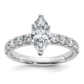 14k Certified 1 3/4 carat Lab Grown Diamond VS+ F+ Marquise Complete Engagement Ring