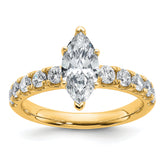 14k Certified 1 3/4 carat Lab Grown Diamond VS+ F+ Marquise Complete Engagement Ring