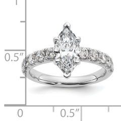 14k Certified 2 1/5 carat Lab Grown Diamond VS+ F+ Marquise Complete Engagement Ring