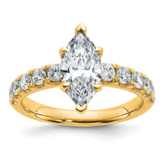 14k White Gold Certified 2 1/5 carat Lab Grown Diamond VS+ F+ Marquise Complete Engagement Ring