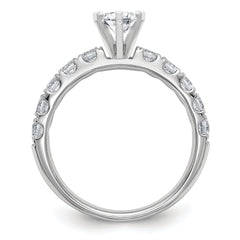 14k White Gold Certified 1 3/4 carat Lab Grown Diamond VS+ F+ Oval Complete Engagement Ring