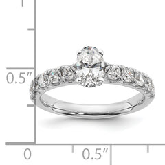 14k White Gold Certified 1 3/4 carat Lab Grown Diamond VS+ F+ Oval Complete Engagement Ring