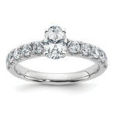 14k White Gold Certified 1 3/4 carat Lab Grown Diamond VS+ F+ Oval Complete Engagement Ring
