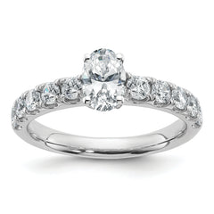 14k White Gold Certified 1 3/4 carat Lab Grown Diamond VS+ F+ Oval Complete Engagement Ring