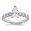 14k White Gold 1 3/4 carat Certified Lab Grown Diamond VS+ F+ Pear Complete Engagement Ring