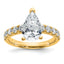 14k 3 3/4 carat Certified Lab Grown Diamond VS+ F+ Pear Complete Engagement Ring