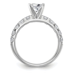 14k White Gold Certified 1 3/4 carat Lab Grown Diamond VS+ F+ Princess Complete Engagement Ring