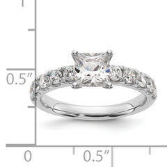 14k White Gold Certified 1 3/4 carat Lab Grown Diamond VS+ F+ Princess Complete Engagement Ring