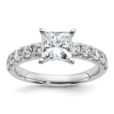 14k White Gold Certified 2 1/5 carat Lab Grown Diamond VS+ F+ Princess Complete Engagement Ring