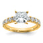 14k Certified 2 1/5 carat Lab Grown Diamond VS+ F+ Princess Complete Engagement Ring