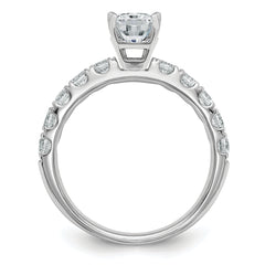 14k White Gold 1 3/4 carat Certified Lab Grown Diamond VS+ F+ Radiant Complete Engagement Ring