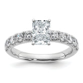 14k White Gold 1 3/4 carat Certified Lab Grown Diamond VS+ F+ Radiant Complete Engagement Ring