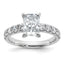 14k White Gold 2 1/5 carat Certified Lab Grown Diamond VS+ F+ Radiant Complete Engagement Ring