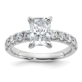 14k White Gold 2 1/5 carat Certified Lab Grown Diamond VS+ F+ Radiant Complete Engagement Ring