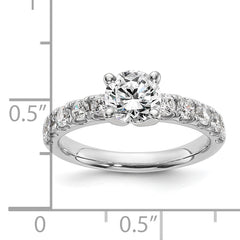 14k White Gold Certified 1 5/8 carat Lab Grown Diamond VS+ F+ Round Complete Engagement Ring