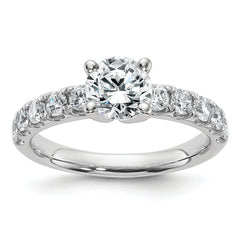 14k White Gold Certified 1 5/8 carat Lab Grown Diamond VS+ F+ Round Complete Engagement Ring