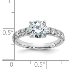 14k White Gold Certified 2 1/5 carat Lab Grown Diamond VS+ F+ Round Complete Engagement Ring
