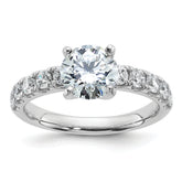 14k White Gold Certified 2 1/5 carat Lab Grown Diamond VS+ F+ Round Complete Engagement Ring