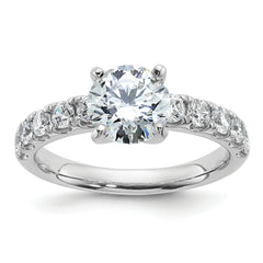 14k White Gold Certified 2 1/5 carat Lab Grown Diamond VS+ F+ Round Complete Engagement Ring