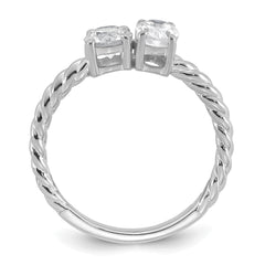 14k White Gold 1 carat Lab Grown Diamond VS+ F+ Complete Two Stone Fashion Ring