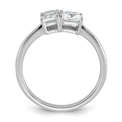 14k White Gold 1 carat Lab Grown Diamond VS+ F+ Complete Two Stone Fashion Ring