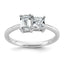 14k White Gold 1 carat Lab Grown Diamond VS+ F+ Complete Two Stone Fashion Ring
