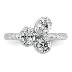 14k White Gold 1 carat Lab Grown Diamond VS+ F+ Complete Three Stone Fashion Ring