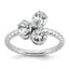 14k White Gold 1 carat Lab Grown Diamond VS+ F+ Complete Three Stone Fashion Ring
