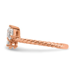 14k Rose Gold 1 carat Lab Grown Diamond VS+ F+ Complete Three Stone Fashion Ring