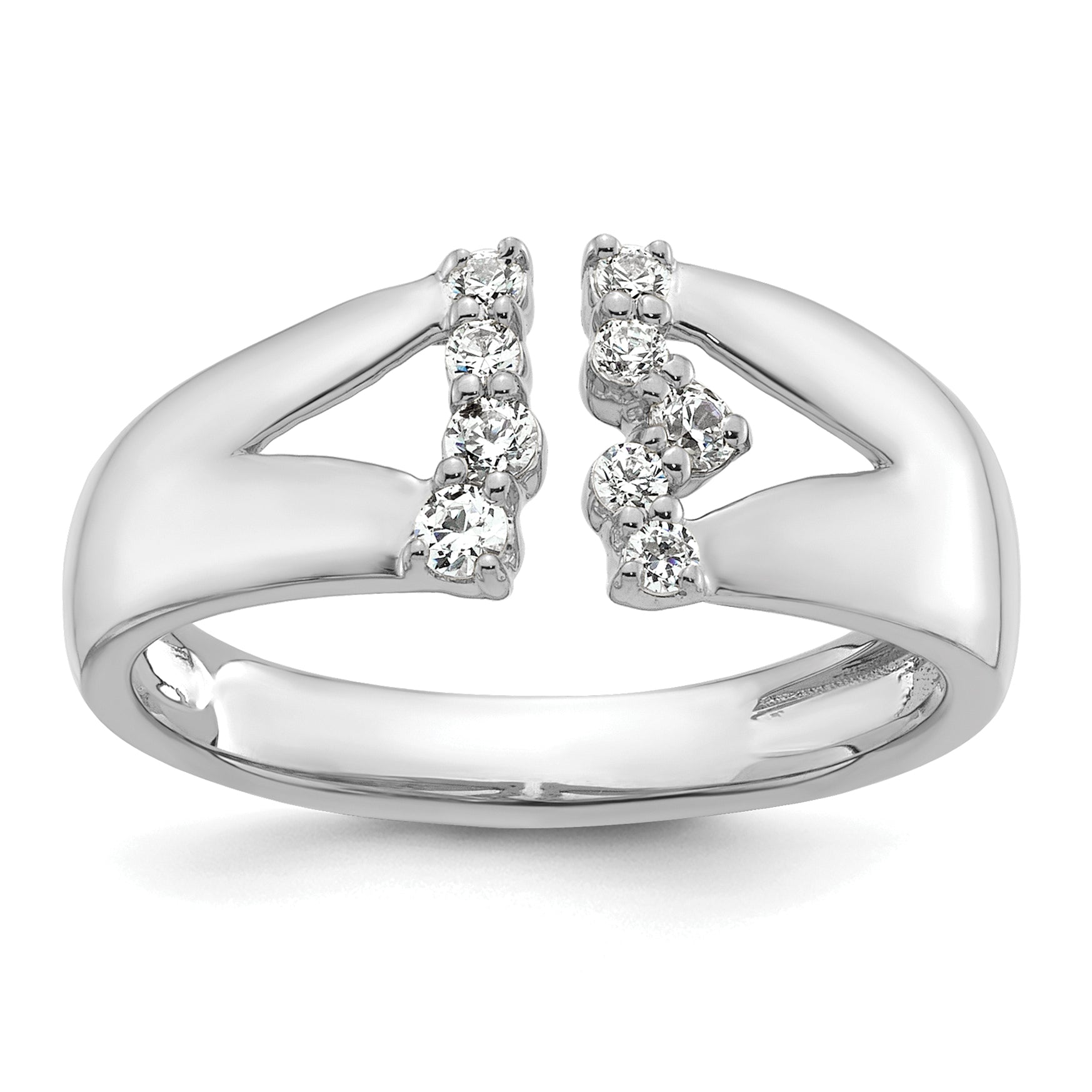 14k White Gold 1/5 carat Lab Grown Diamond VS+ F+ Complete Fashion Ring