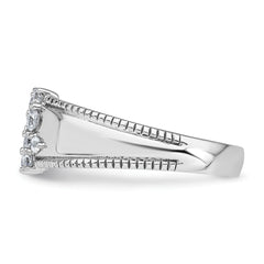 14k White Gold 1/4 carat Lab Grown Diamond VS+ F+ Complete Fashion Ring