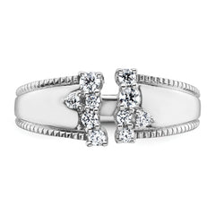 14k White Gold 1/4 carat Lab Grown Diamond VS+ F+ Complete Fashion Ring