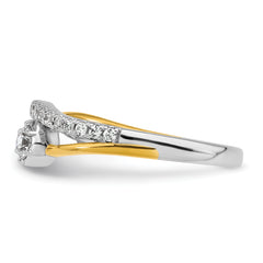 14k Two-Tone Yellow and White Gold 1/3 carat Lab Grown Diamond VS+ F+ Complete Fashion Twist Ring